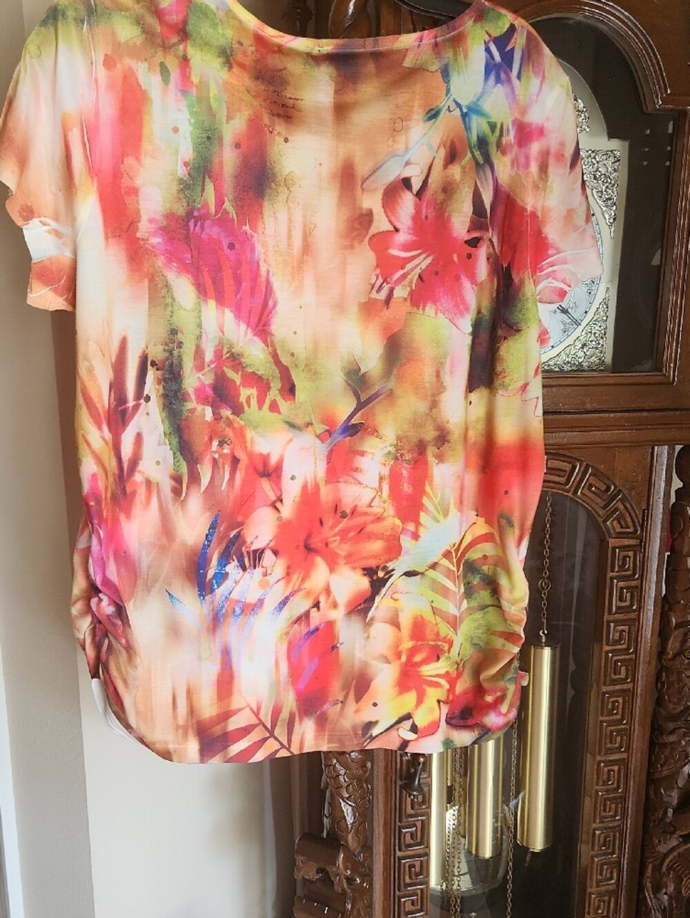 Chico's Multicolor Floral Scoop Neck Top - Picture 6 of 7